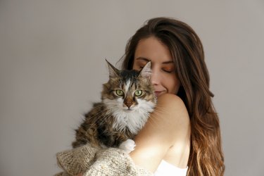 Woman and a cat